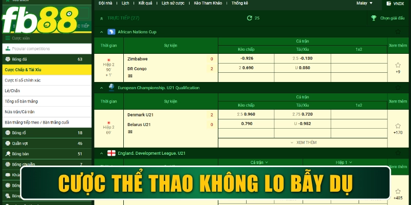 Cược thể thao yên tâm không lo bẫy dụ